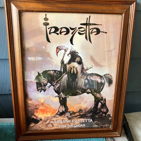 FRANK FRAZETTA, DEATH DEALER - 2004 CALENDAR ARTWORK FRAMED - Picture 1 of 9